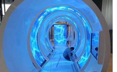上海某展覽館P2.5 LED隧道屏