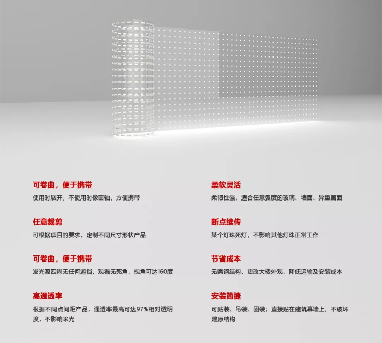 918博天堂LED晶膜屏產品特徵